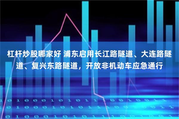 杠杆炒股哪家好 浦东启用长江路隧道、大连路隧道、复兴东路隧道，开放非机动车应急通行