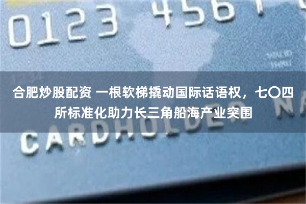 合肥炒股配资 一根软梯撬动国际话语权，七〇四所标准化助力长三角船海产业突围