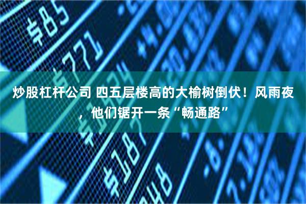 炒股杠杆公司 四五层楼高的大榆树倒伏！风雨夜，他们锯开一条“畅通路”