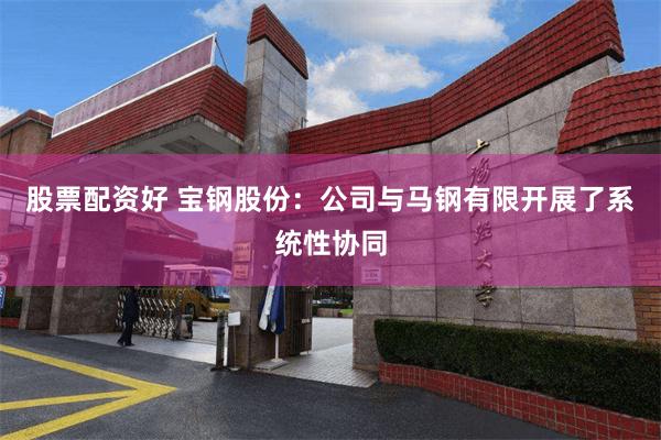 股票配资好 宝钢股份：公司与马钢有限开展了系统性协同