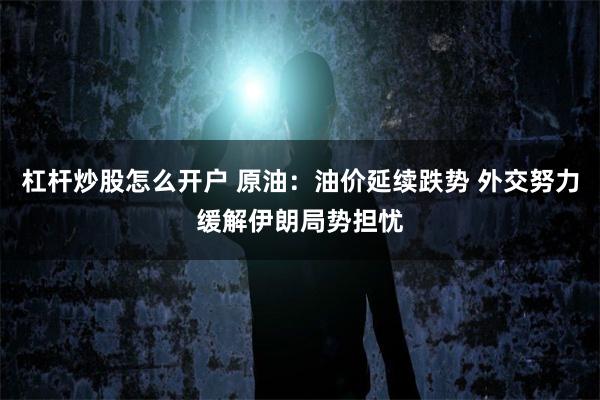 杠杆炒股怎么开户 原油：油价延续跌势 外交努力缓解伊朗局势担忧