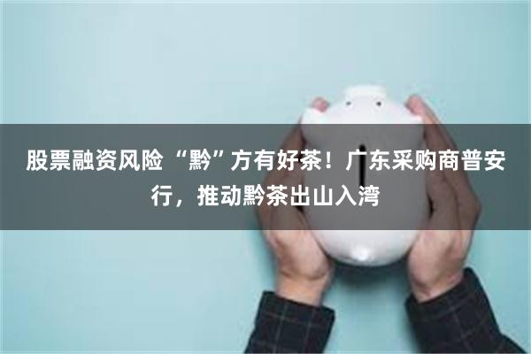 股票融资风险 “黔”方有好茶！广东采购商普安行，推动黔茶出山入湾