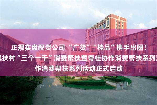 正规实盘配资公司 “广货”“桂品”携手出圈！广东驻镇帮镇扶村“三个一千”消费帮扶暨粤桂协作消费帮扶系列活动正式启动